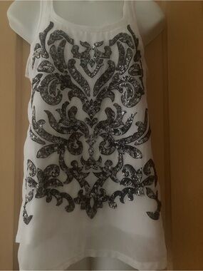 Tank top with sequins and open back, XS